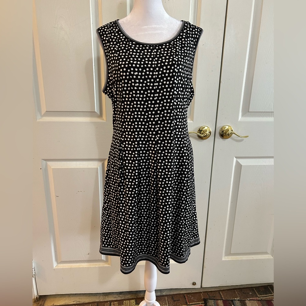 NWT Max Studio black & white polka dot dress, XLP